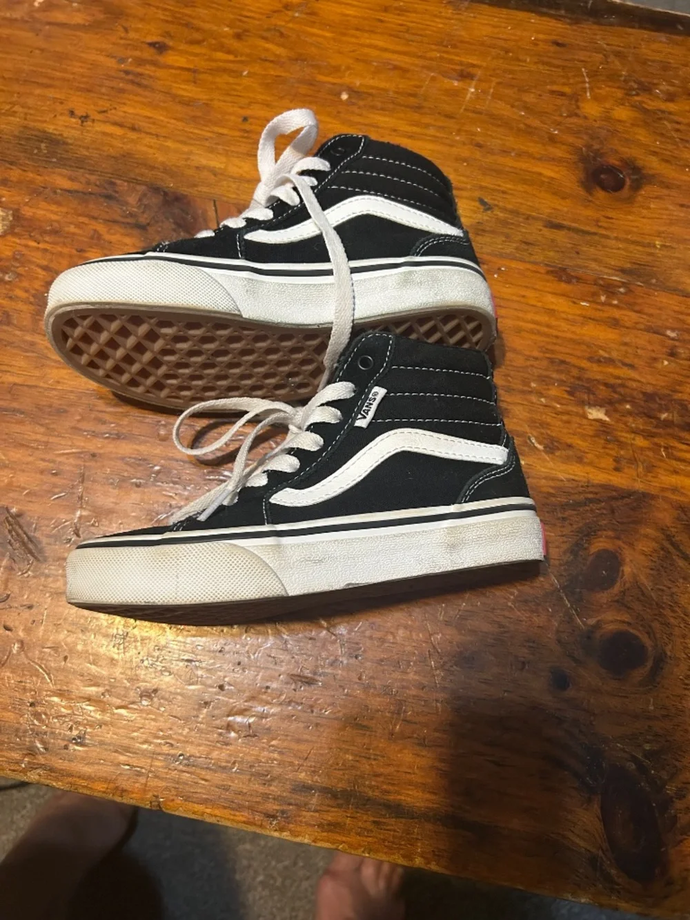 Vans Off the Wall kids youth 12 black high top canvas old school